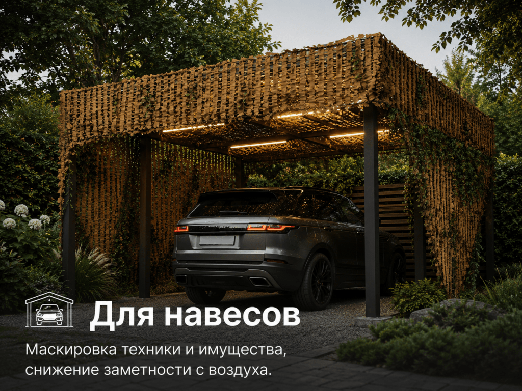 Маскировочные сети для навесов и затенения площадок