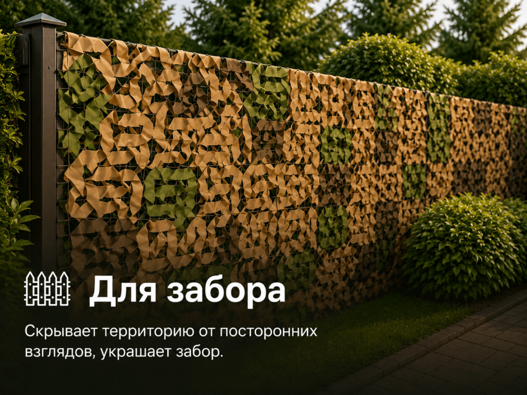 Маскировочные сети для забора и ограждений на участке