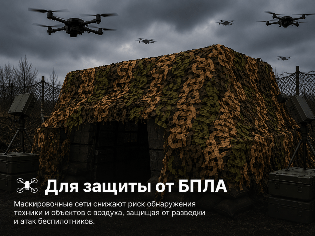 Маскировочные сети для защиты от БПЛА и укрытия объектов