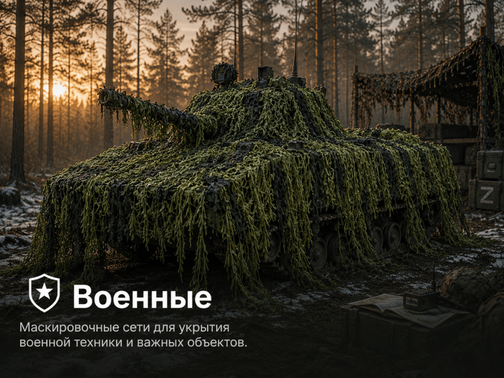 Военные маскировочные сети для укрытия техники и объектов